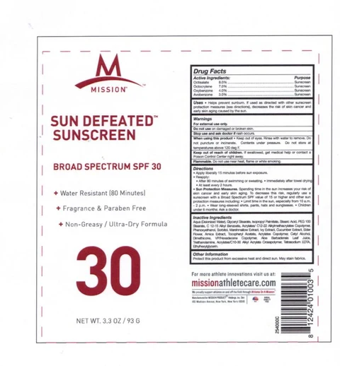 Sun Defeated Sunscreen 포장