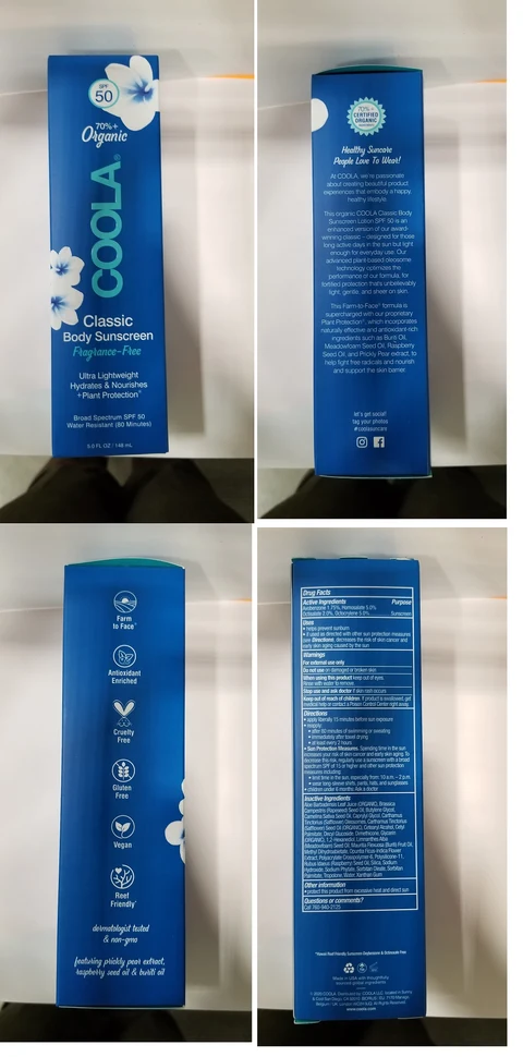 COOLA Classic Body Sunscreen Fragrance-FreeSPF 50 packaging