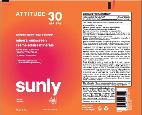 Attitude mineral sunscreen orange blossom SPF 30 포장