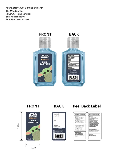 Star War MANDALORIAN Hand Sanitizer packaging