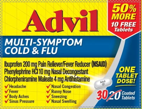 Advil Multi-Symptom Cold and Flu 포장