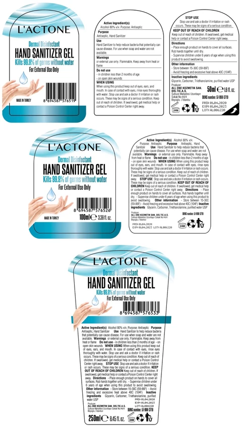 LACTONE HAND SANITIZER packaging