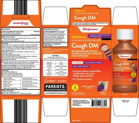 Walgreens childrens cough dm packaging