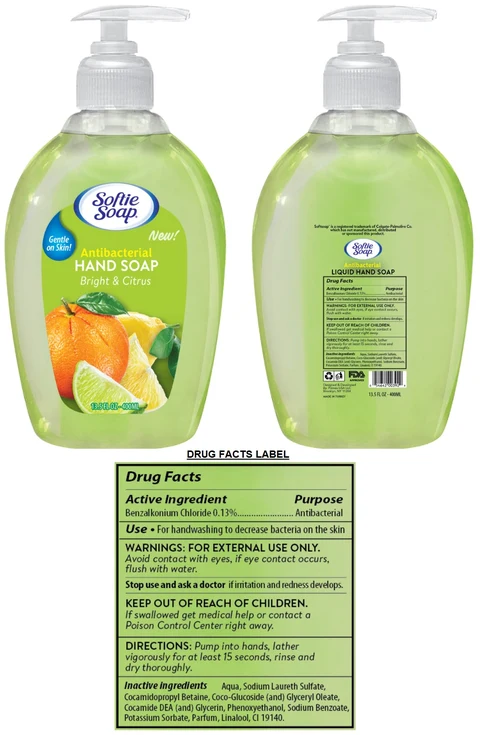 Softie Antibacterial HANDSOAP Bright and Citrus 포장