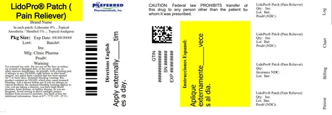LidoPro Patch (Lidocaine 4%, Menthol 1%) packaging