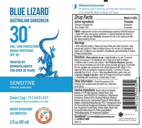 Blue Lizard Sensitive Sunscreen 포장