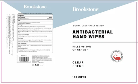 Brookstone Antibacterial Hand Wipes Clear Fresh packaging