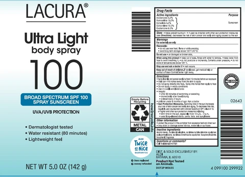 Aldi Lacura Ultra Light Body SPF 100 packaging