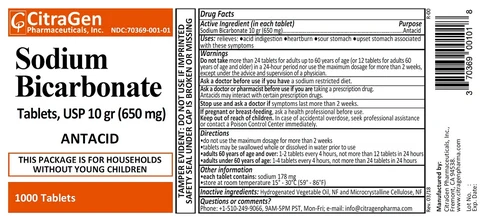 Sodium Bicarbonate10 gr (650 mg) 포장