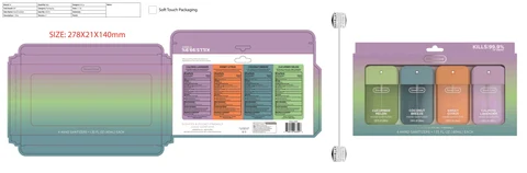 Smart Care Hand Sanitizer 4pk - Fresh Calming Lavender/Sweet Citrus/Coconut Breeze/ Cucumber Melon 포장