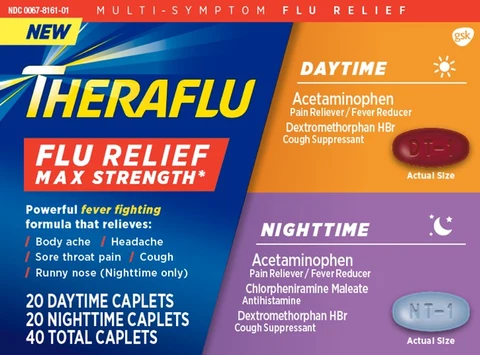 Theraflu Flu Relief Maximum Strength Daytime Nighttime Combo Pack packaging