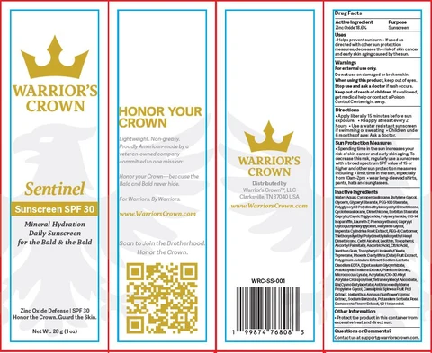 Warriors Crown Sentinel Zinc Defense Sunscreen SPF 30 packaging