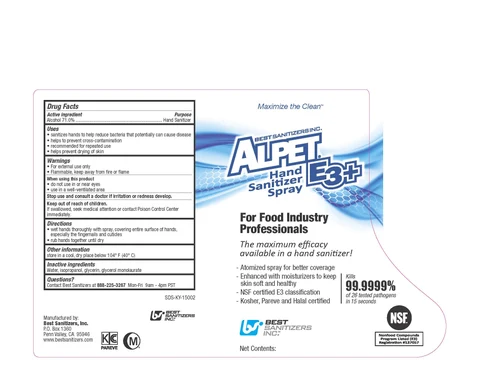 ALPET E3 PLUS HAND SANITIZER 포장