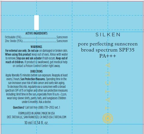 SILKEN pore perfecting sunscreen broad spectrum SPF 35 포장