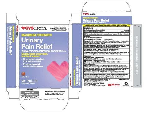 CVS Health Maximum Strength Urinary Pain Relief 포장