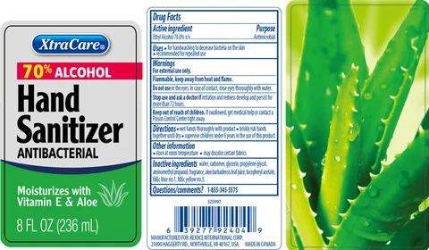 Hand sanitizer 8oz with aloe vera packaging