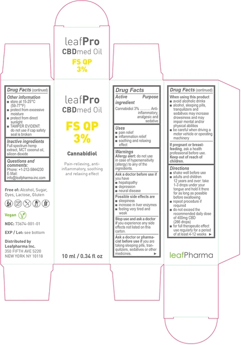 leafPro CBDmed Oil FS QP 3% 포장
