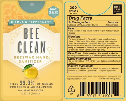 Bee Clean - Beeswax Hand Sanitizer - Citrus and Peppermint 포장