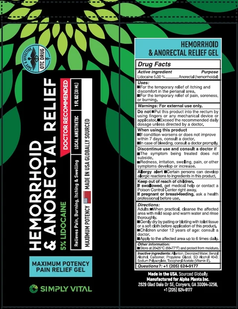 SIMPLY VITAL HEMORRHOID and ANORECTAL RELIEF 포장