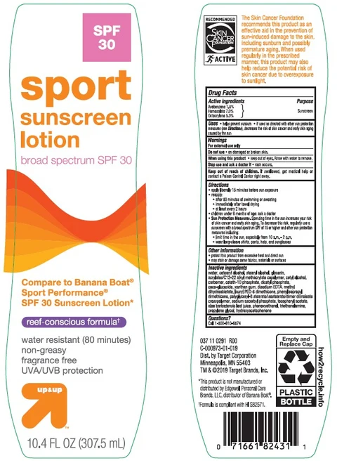 Target Up and Up Sunscreen Sport Broad Spectrum SPF 30 packaging