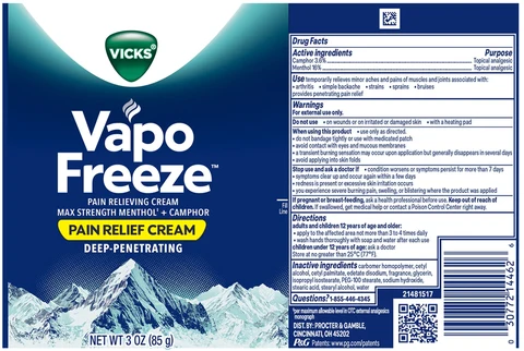 Vicks VapoFreezePAIN RELIEVING 포장