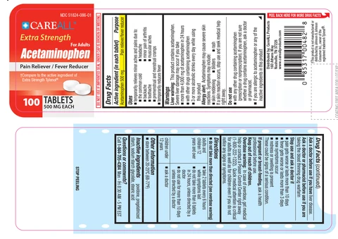 CareALL Acetaminophen Extra Strength 포장