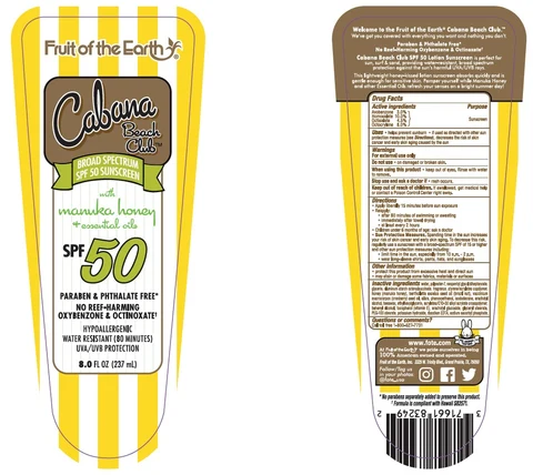 Cabana Beach Club with Manuka Honey and Essential Oils SPF 50 Sunscreen 포장