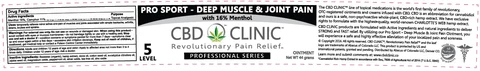 CBD Clinic Pro Sport - Deep Muscle and Joint Pain packaging