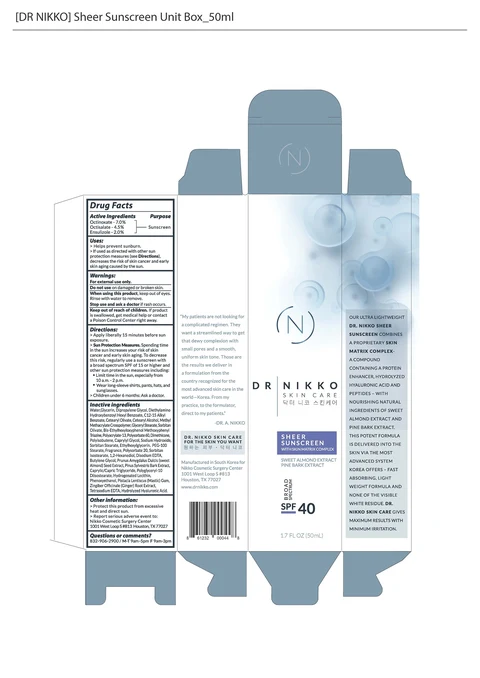 DR NIKKO SHEER SUNSCREEN 포장