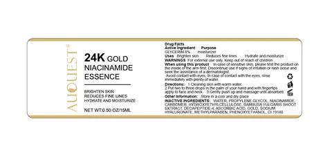 AuQuest 24K GOLD NIACINAMIDE ESSENCE 포장