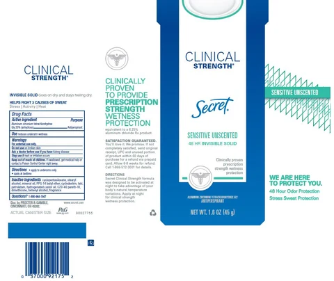 Secret Clinical Strength Sensitive Unscented Invisible 포장