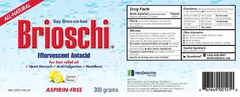 Brioschi Effervescent Antacid packaging