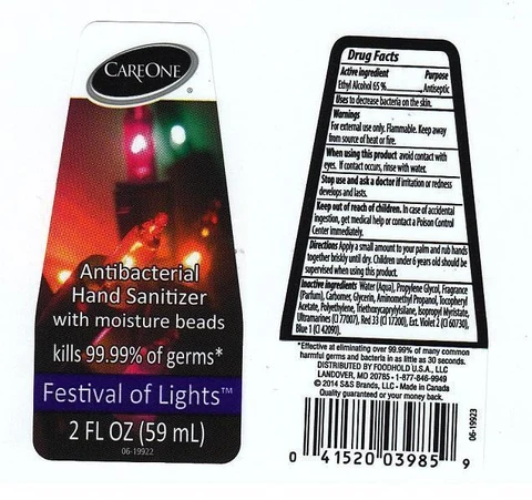 CAREONEANTIBACTERIAL HAND SANITIZER FESTIVAL OF LIGHTS packaging
