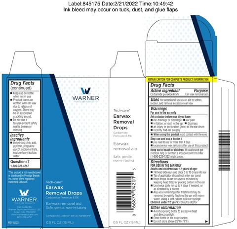 Tech Care Earwax Removal Drops packaging