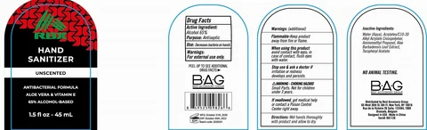 RBX Hand Sanitizer UnscentedAlloe Vera and Vitamin E 포장
