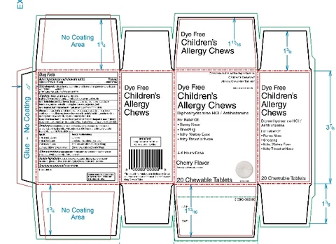 WALGREENS Dye Free Chidrens Allergy Chews 포장