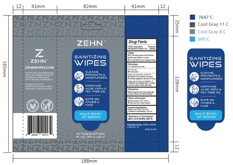Zehn Antiseptic Sanitizing Wipes 포장