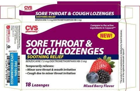 CVS Sore Throat Mixed Berry Flavor 포장