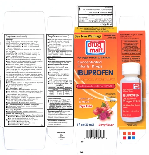 Ibuprofen infants Drops 포장