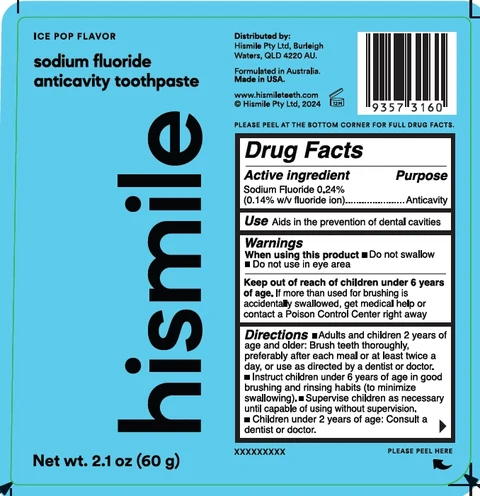 Ice Pop Flavor Sodium Fluoride Anticavity Toothpast 포장