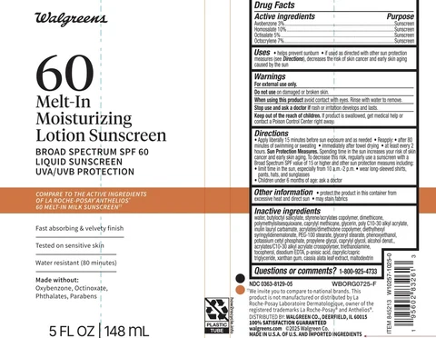 Walgreens SPF 60 Melt-in Milk Sunscreen packaging
