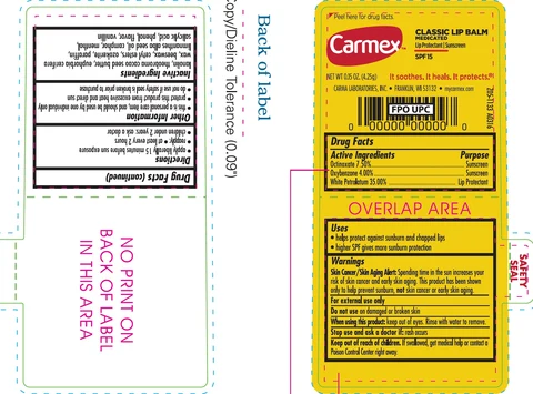 Carmex Classic Lip Balm Medicated SPF 15 포장