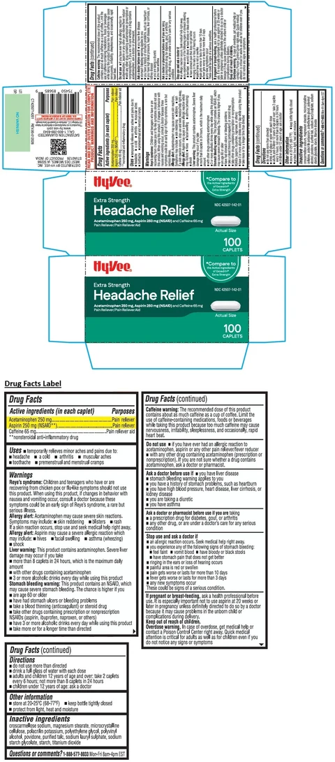 HyVee Extra Strength Headache Relief CAPLET 포장