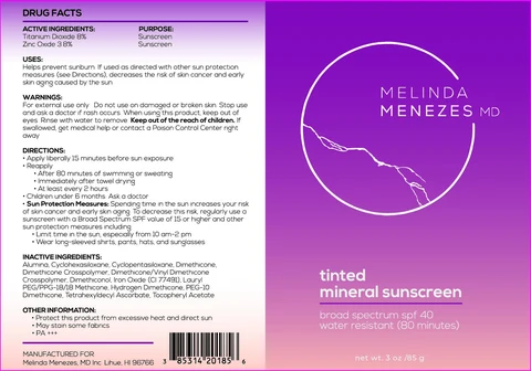 Tinted Mineral Sunscreen packaging