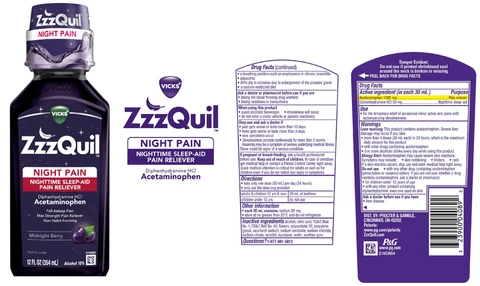 Vicks ZzzQuilNIGHT PAIN NIGHTTIME SLEEP-AID PAIN RELIEVER 포장