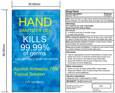 Hand Sanitizer packaging