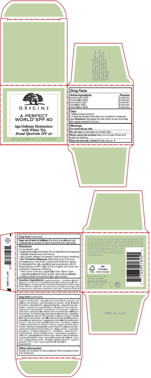 A PERFECT WORLD SPF 40 AGE DEFENSE BROAD SPECTRUM MOISTURIZER WITH WHITE TEA 포장