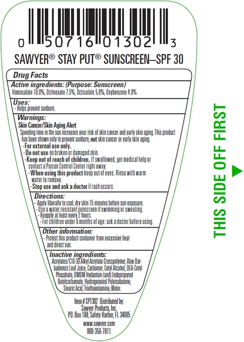 SPF 30 Stay Put Sunscreen 포장
