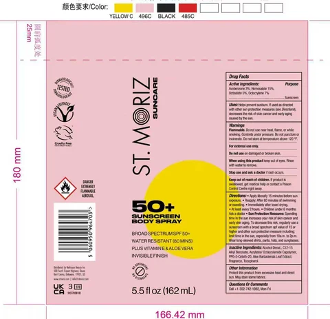 St Moriz Suncare SPF 50 Sunscreen Body packaging