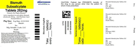 Bismuth Subsalicylate 262 mg 포장